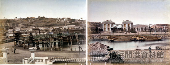 大江橋と横浜駅 明治前期