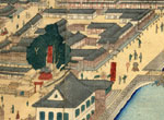 五雲亭貞秀「再改横浜風景」(1861年)に描かれた「水神の祠」〔部分〕