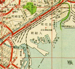 模範大横浜市全図　部分　昭和7（1932）年4月再版　当館蔵