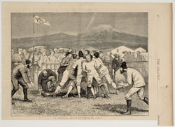 図1　「日本の横浜でおこなわれたフットボールの試合」　『ザ・グラフィック』The Graphic  1874 (明治７)年４月18日号掲載　当館蔵